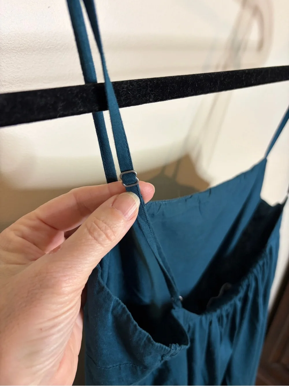 Abercrombie and Fitch Dark Teal Spaghetti-Strap Maxi Dress #1353